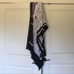 Kate Spade Dark Cherry New York Map Oblong Scarf